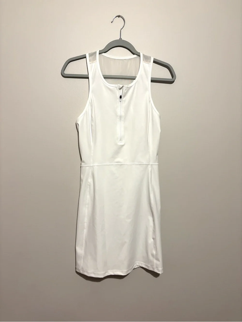 J. Crew Active Cloud Stretch White Sleeveless Zip-Front Dress Size Small
